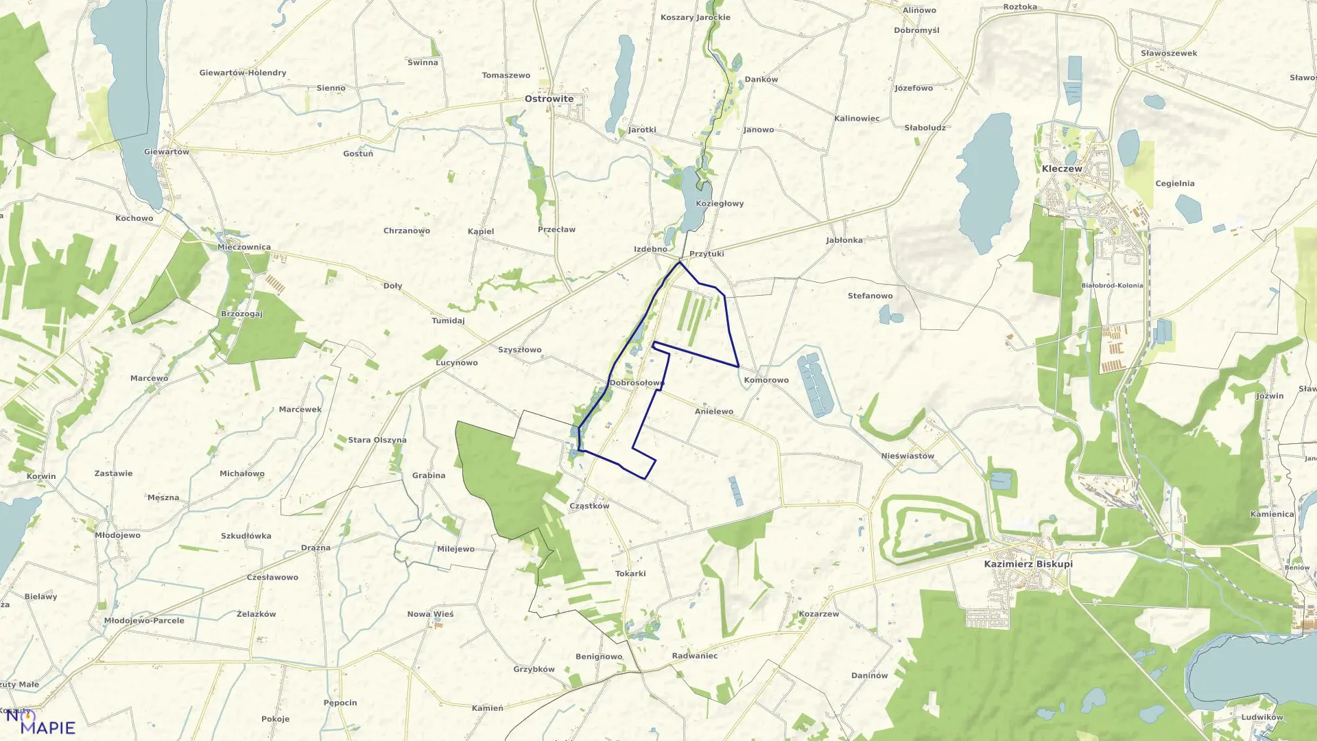 Mapa obrębu DOBROSOŁOWO w gminie Kazimierz Biskupi